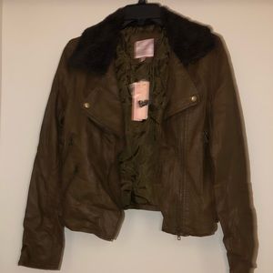 Romeo & Juliet Couture Brown Leather Jacket
